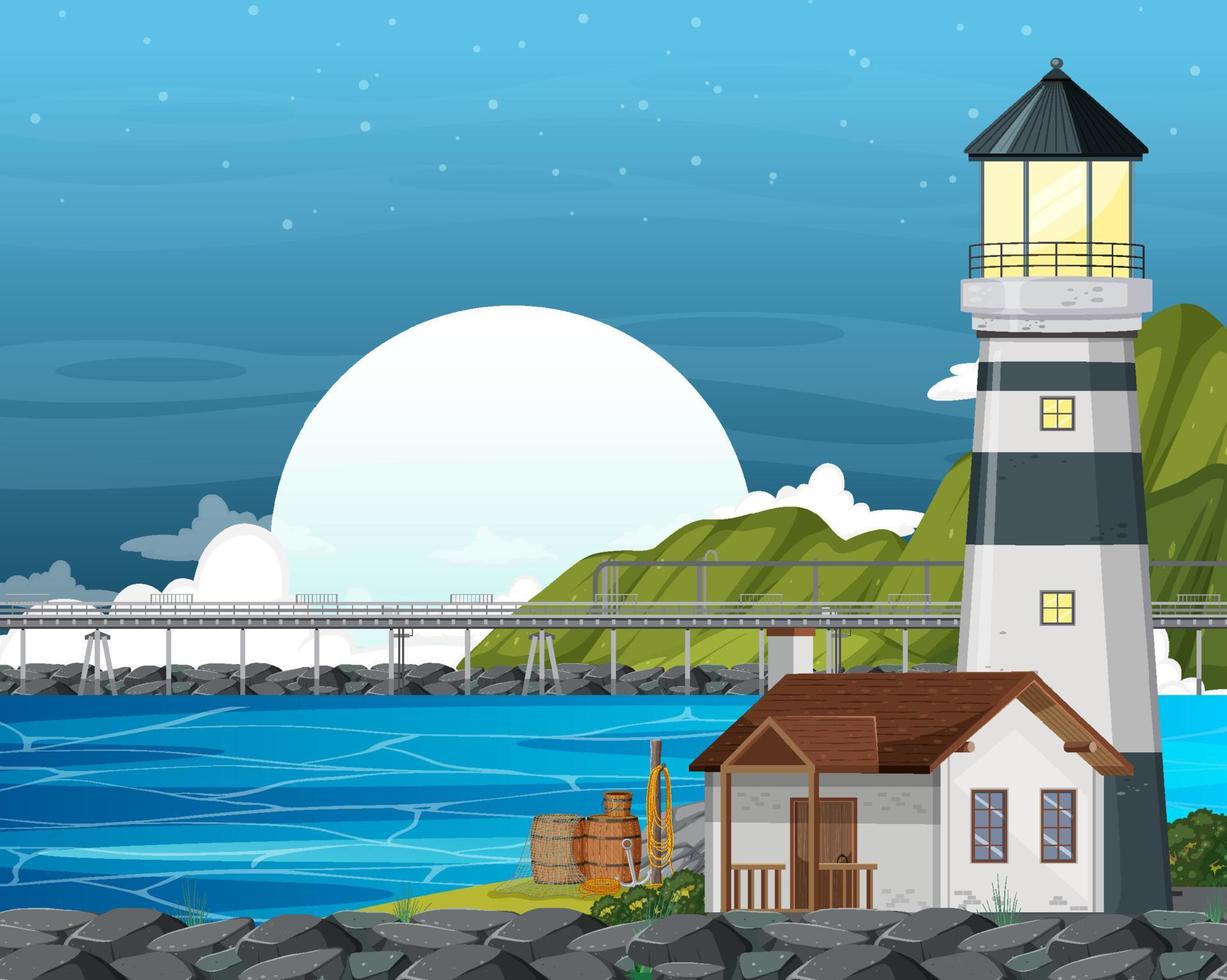 Lighthouse on the coast vector