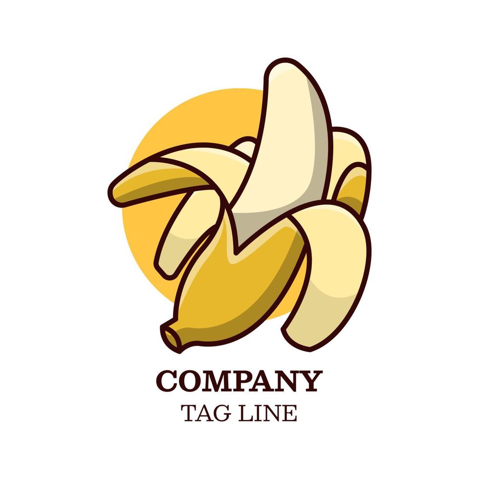 vector de plantilla de diseño de icono, logotipo y fruta de plátano, emblema, concepto de diseño