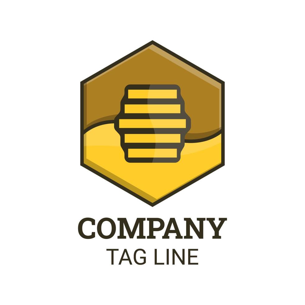 Honey Comb Logo and icon Template Design Vector, Emblem, Design Concept, Outline Symbol. vector