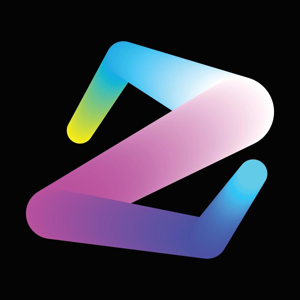 Z letter colorful elegant glow vector