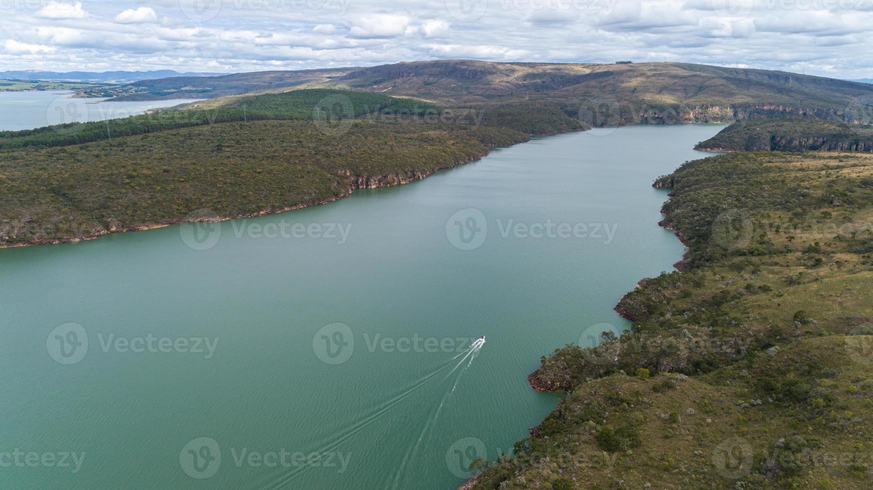 Aerial view of the Sorocaba River photo