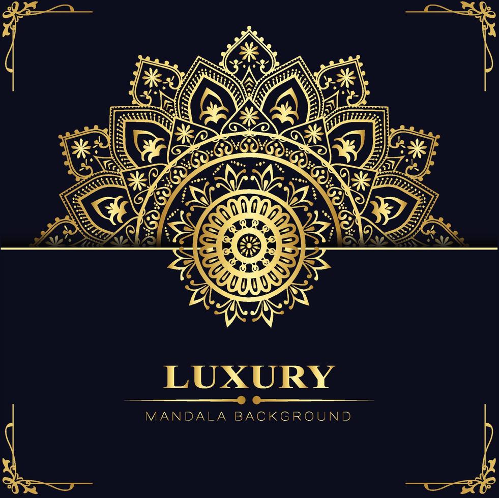 fondo de mandala de lujo con mandala decorativa de patrón dorado para impresión, afiche, portada, folleto, volante, pancarta vector