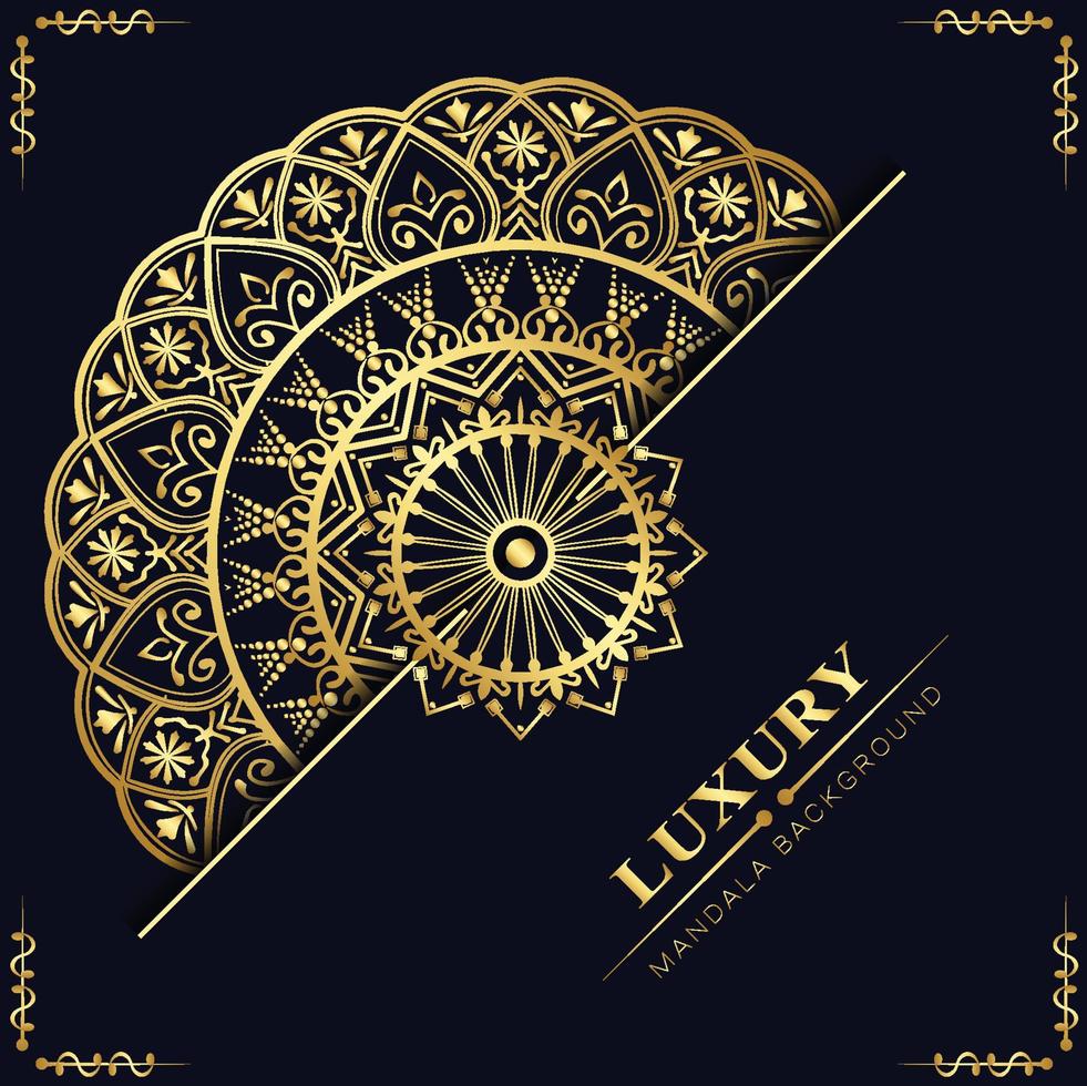 fondo de mandala de lujo con mandala decorativa de patrón dorado para impresión, afiche, portada, folleto, volante, pancarta vector