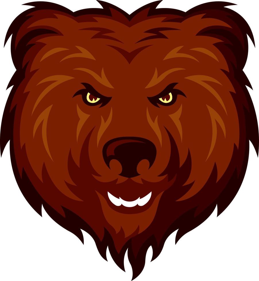 cabeza de oso, diseño de ilustraciones vectoriales vector