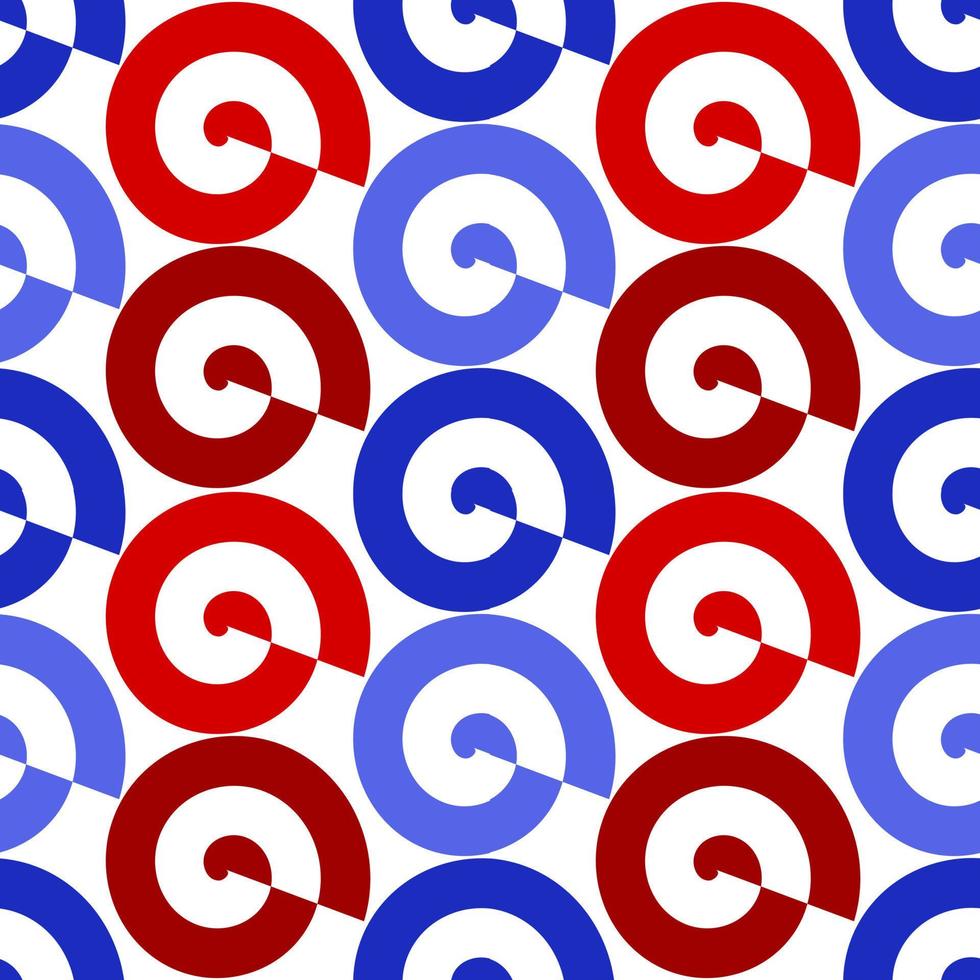 Vector designed of red and blue circle on white background, seamless pattern.   Celebration of Independence Day 4th of July. United State of America, France, Thailand, New Zealand, Netherland, British
