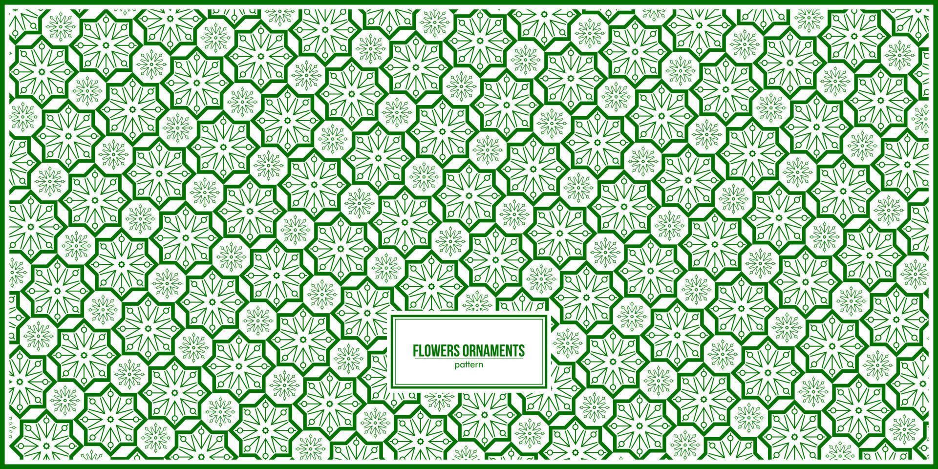 ornament green pattern of abstraact flowers vector