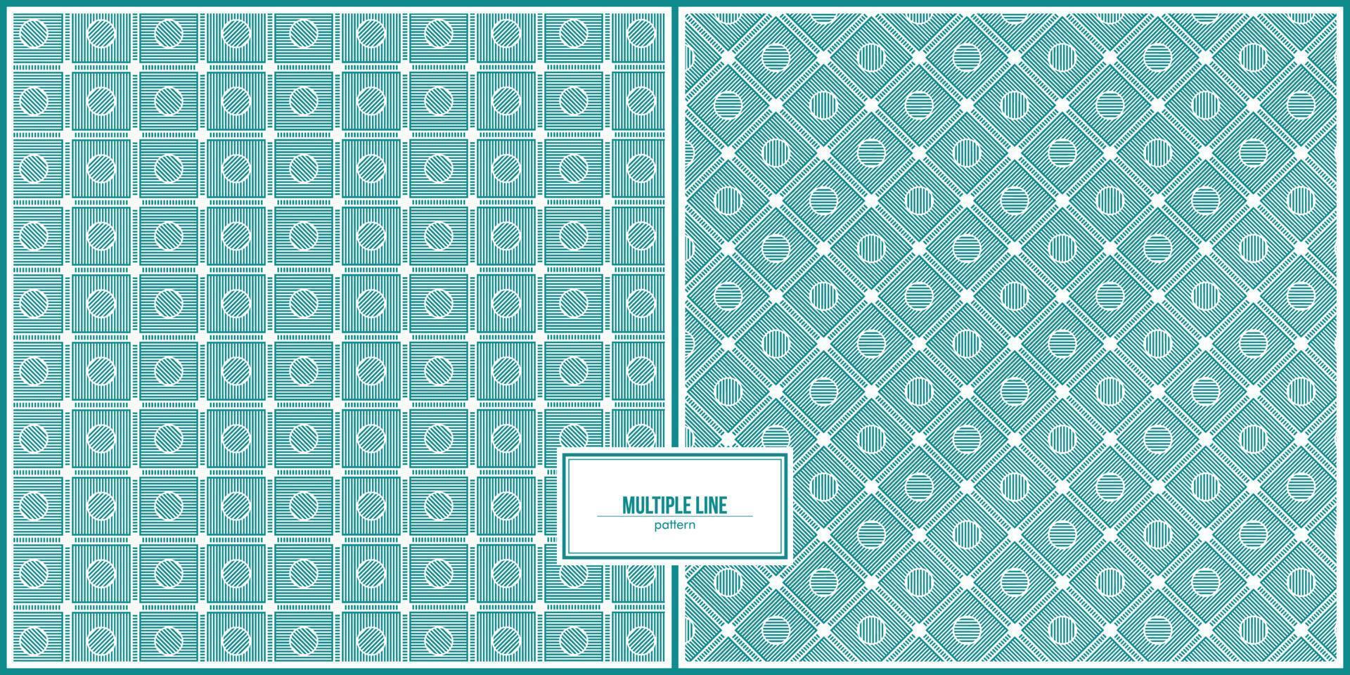 rectangle and circle filled by multiple line pattern vector