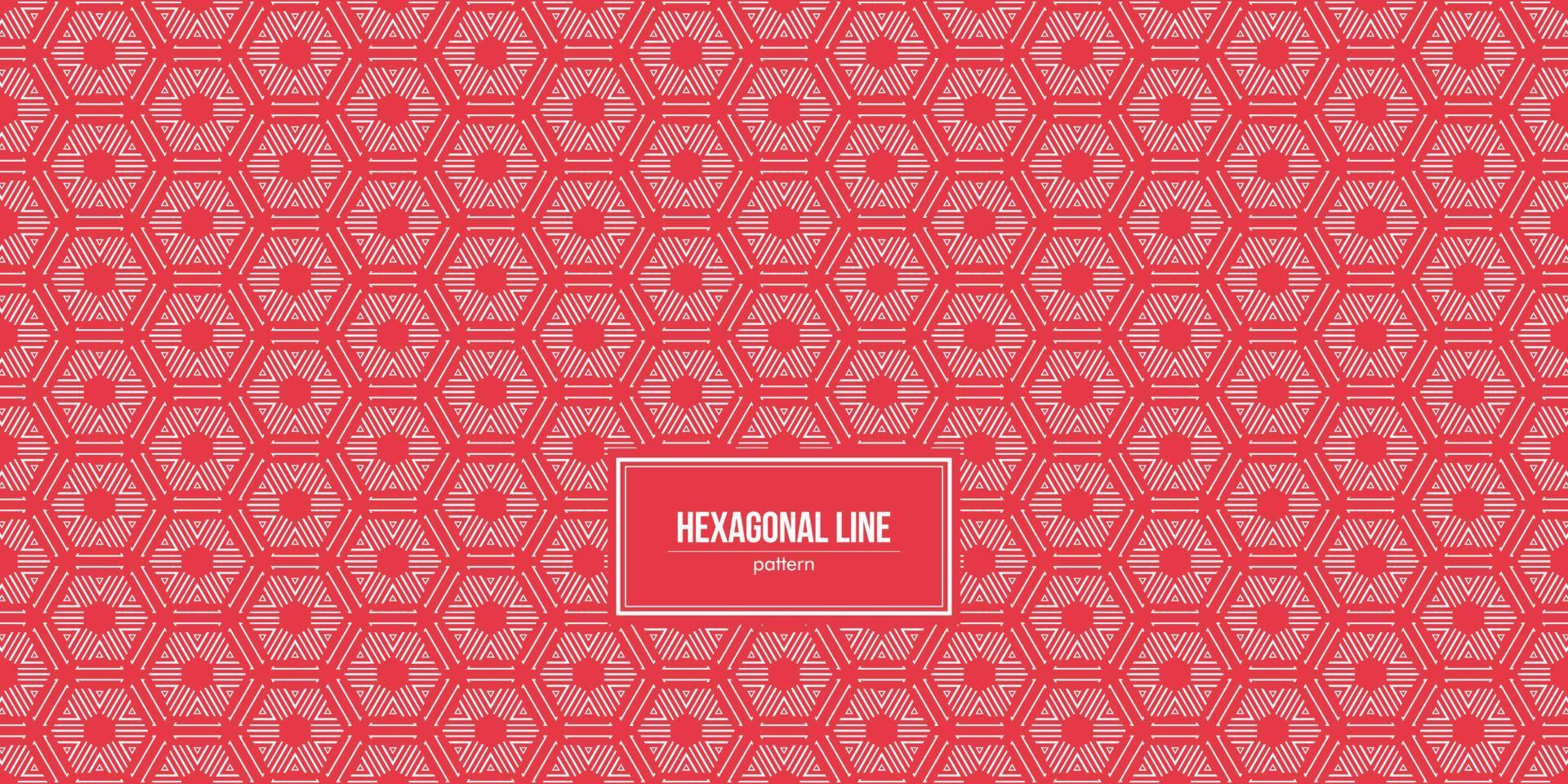 patrón de línea hexagonal múltiple con fondo rojo vector