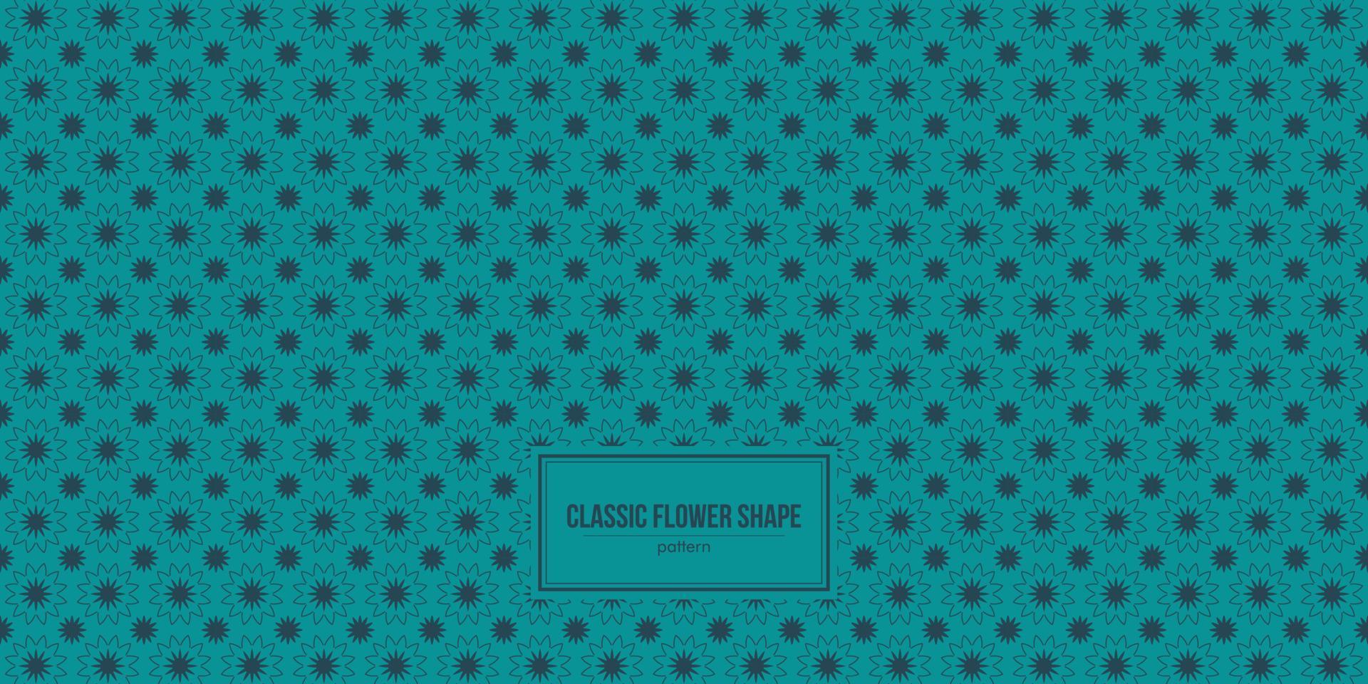 classic flower shape pattern with turquoise background vector