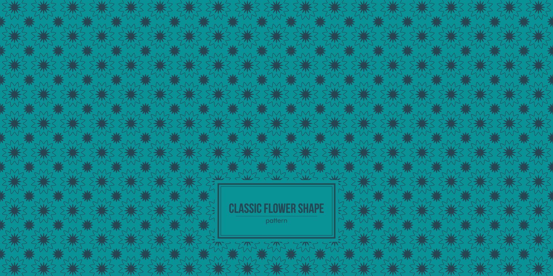 classic flower shape pattern with turquoise background vector