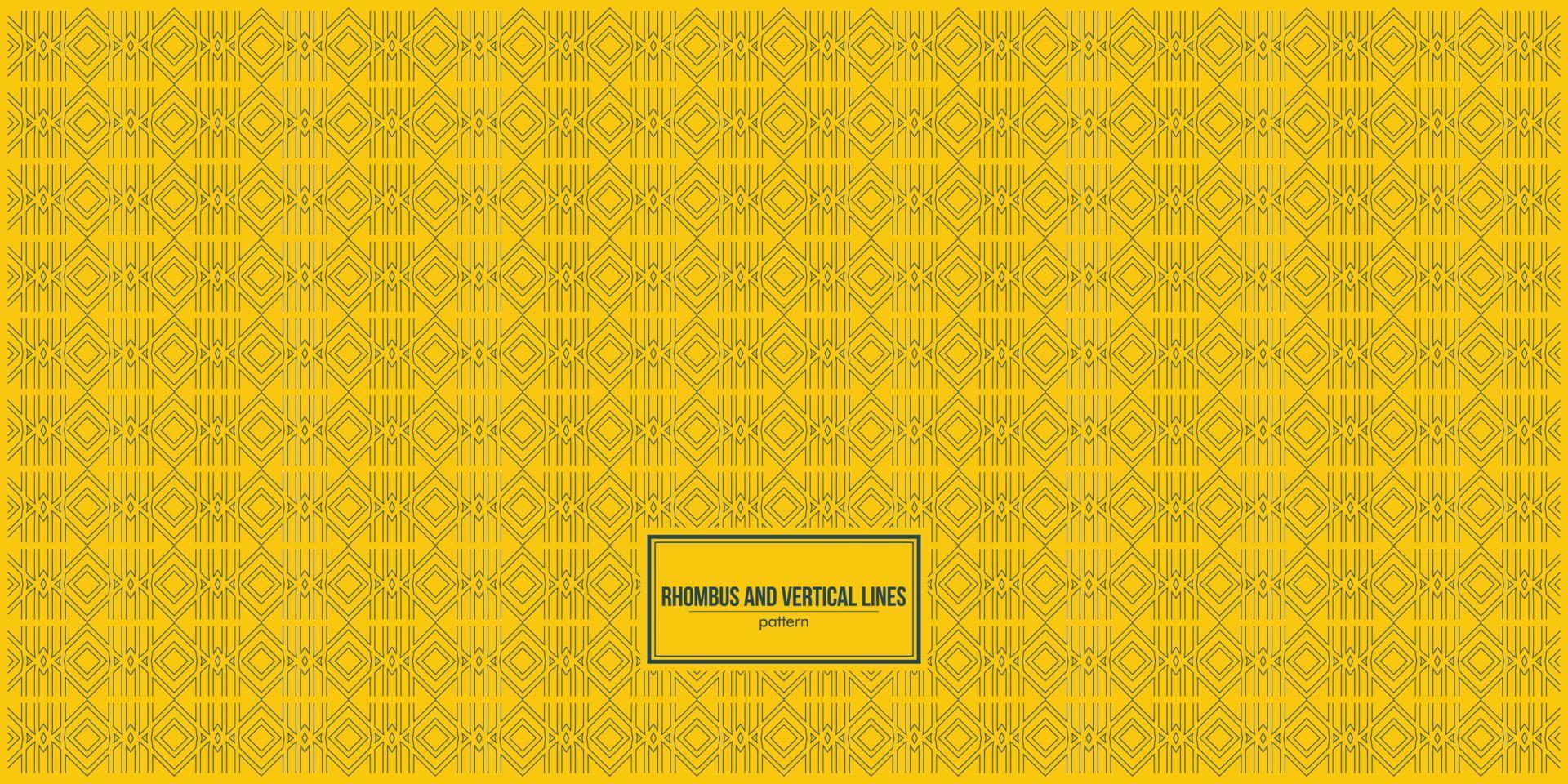 rhombus and vertical lines pattern with yellow background vector