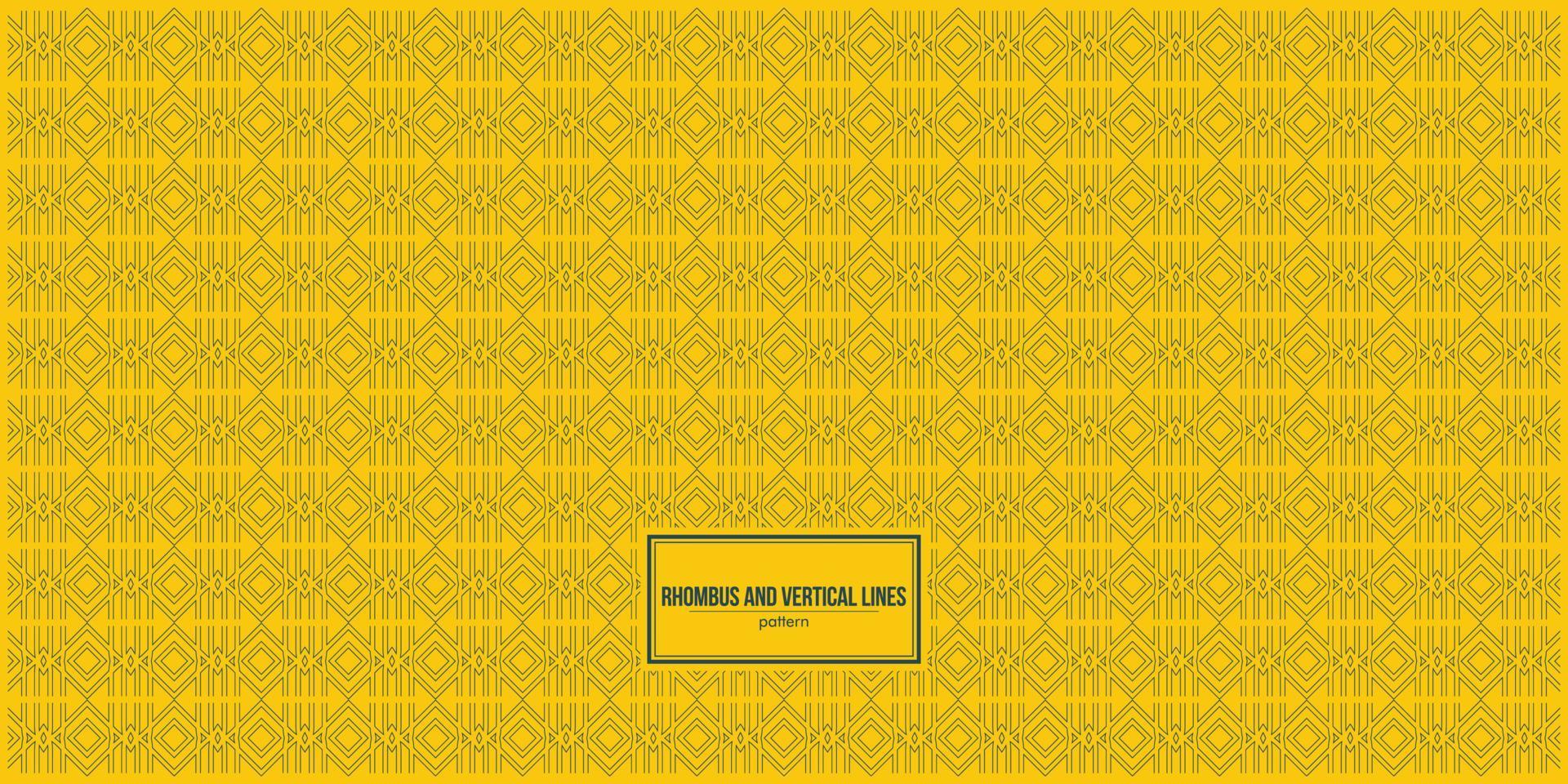 rhombus and vertical lines pattern with yellow background vector