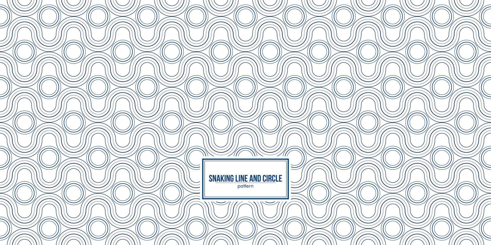 multiple snaking line and circle pattern vector