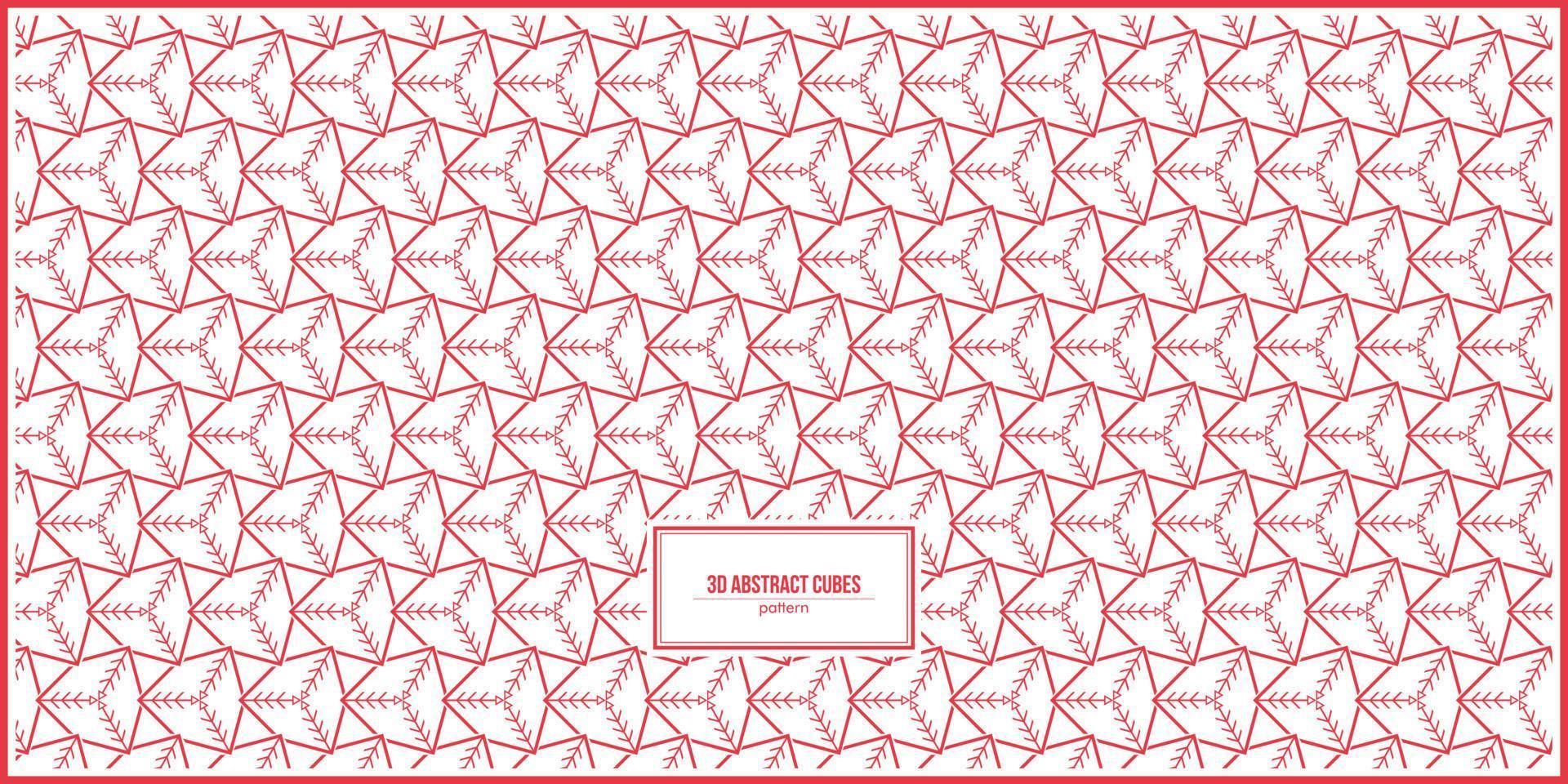 Patrón de cubos rojos abstractos 3d vector