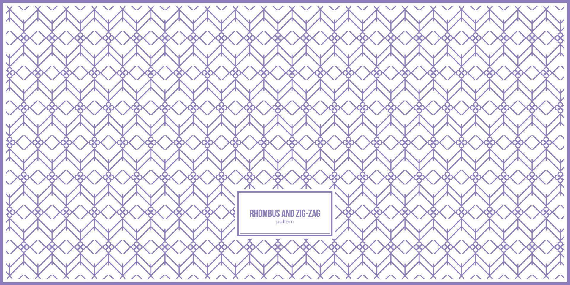 beautiful purple rhombus and zig-zag pattern vector