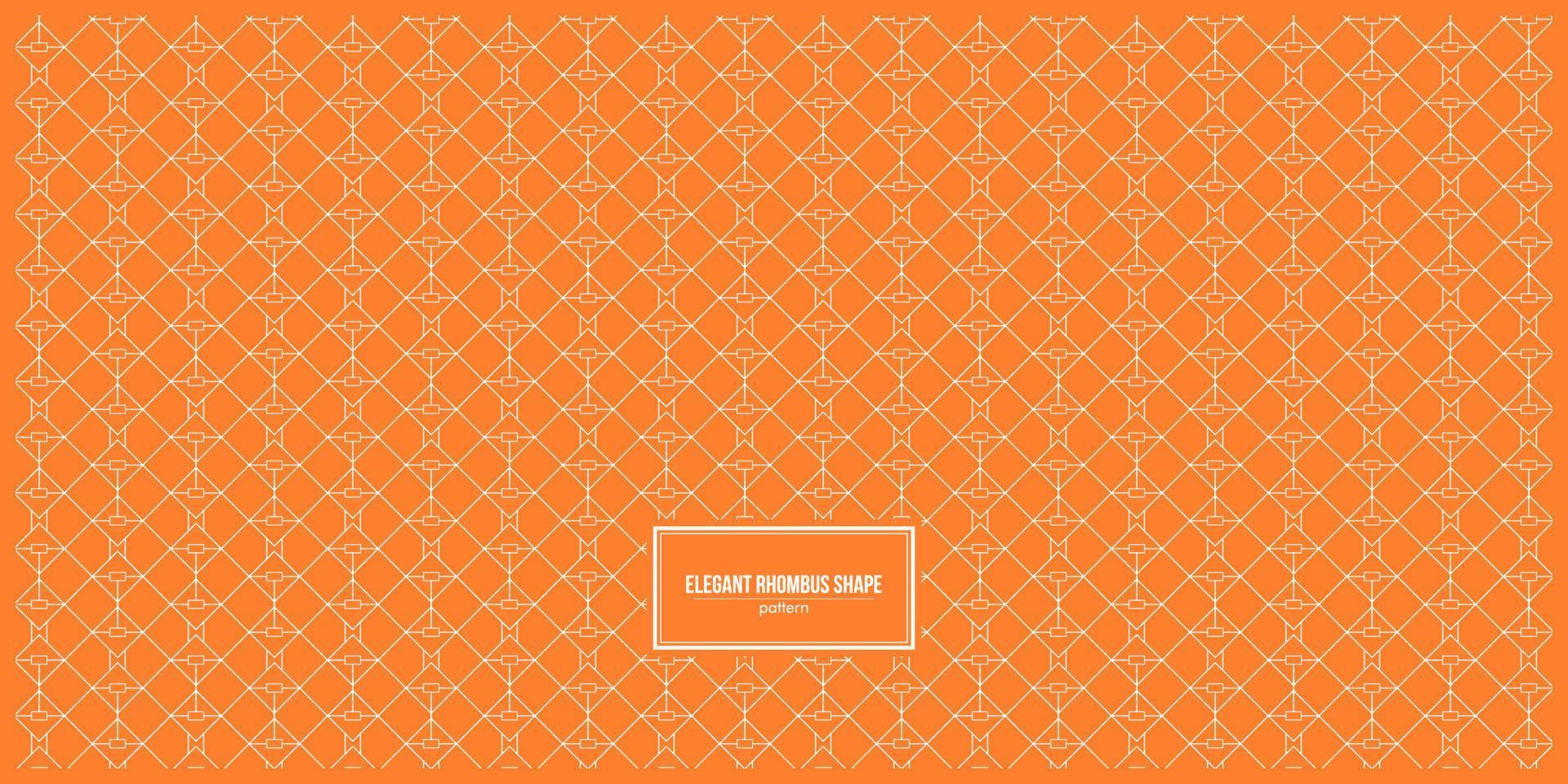 elegante patrón de línea en forma de rombo con fondo naranja vector