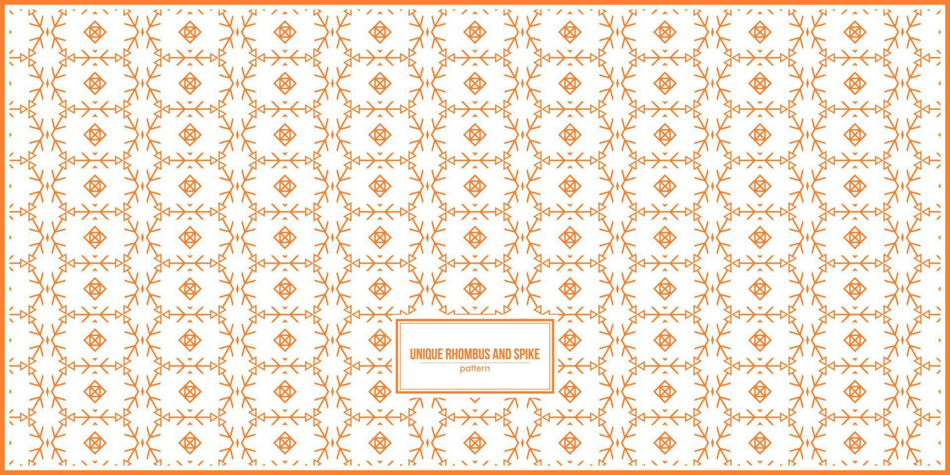 unique orange rhombus and spike pattern vector