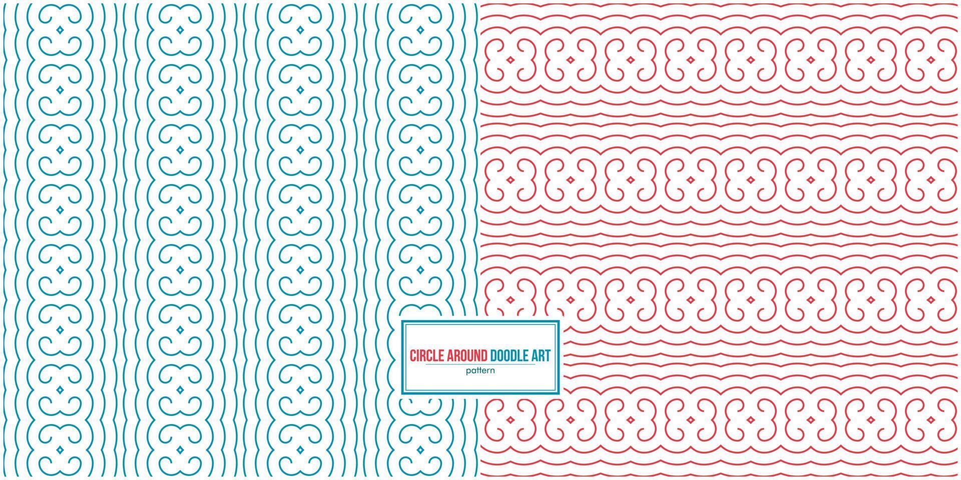 circle around doodle art pattern vector