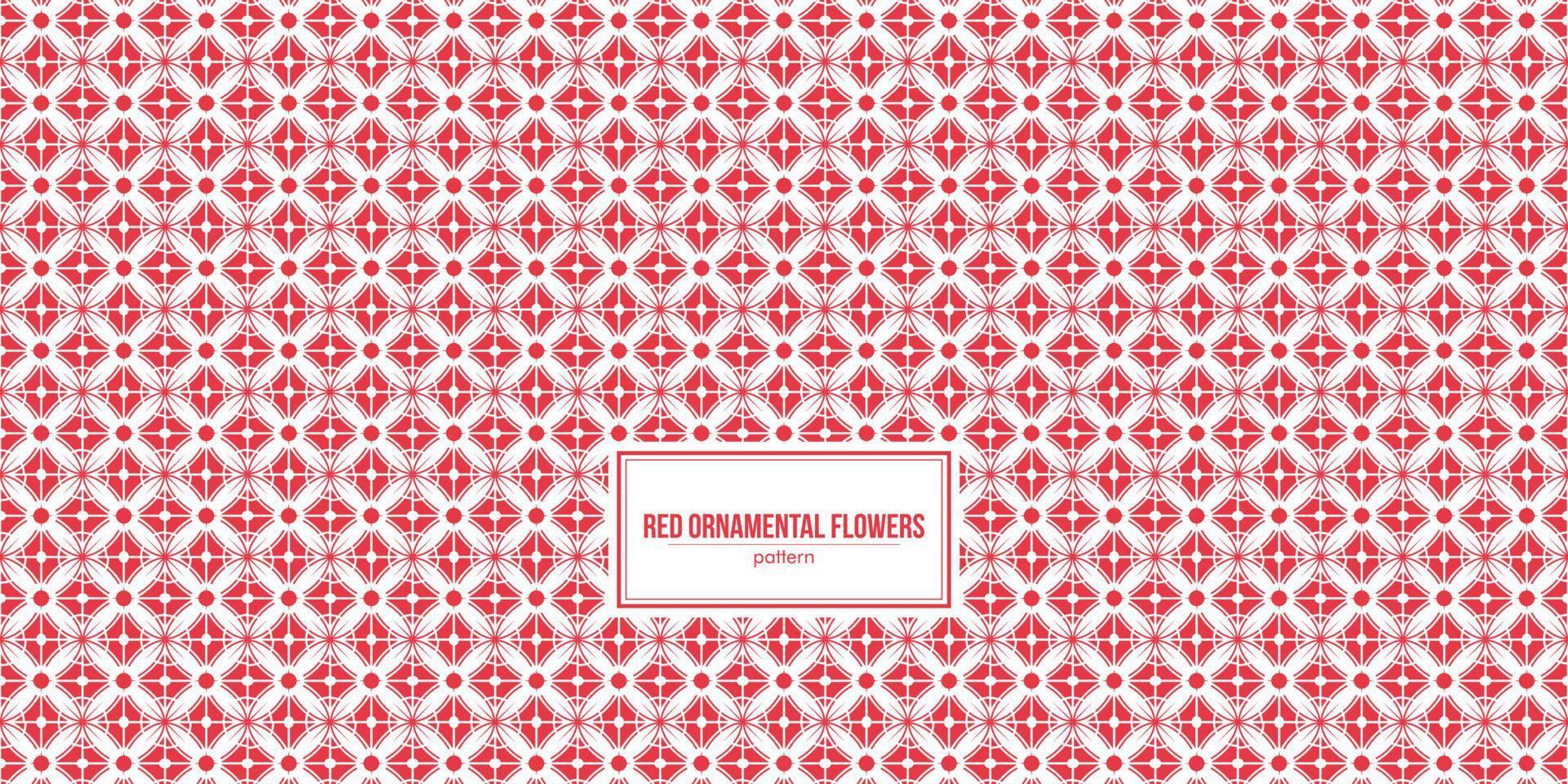 endless pattern with red ornamental flowers vector