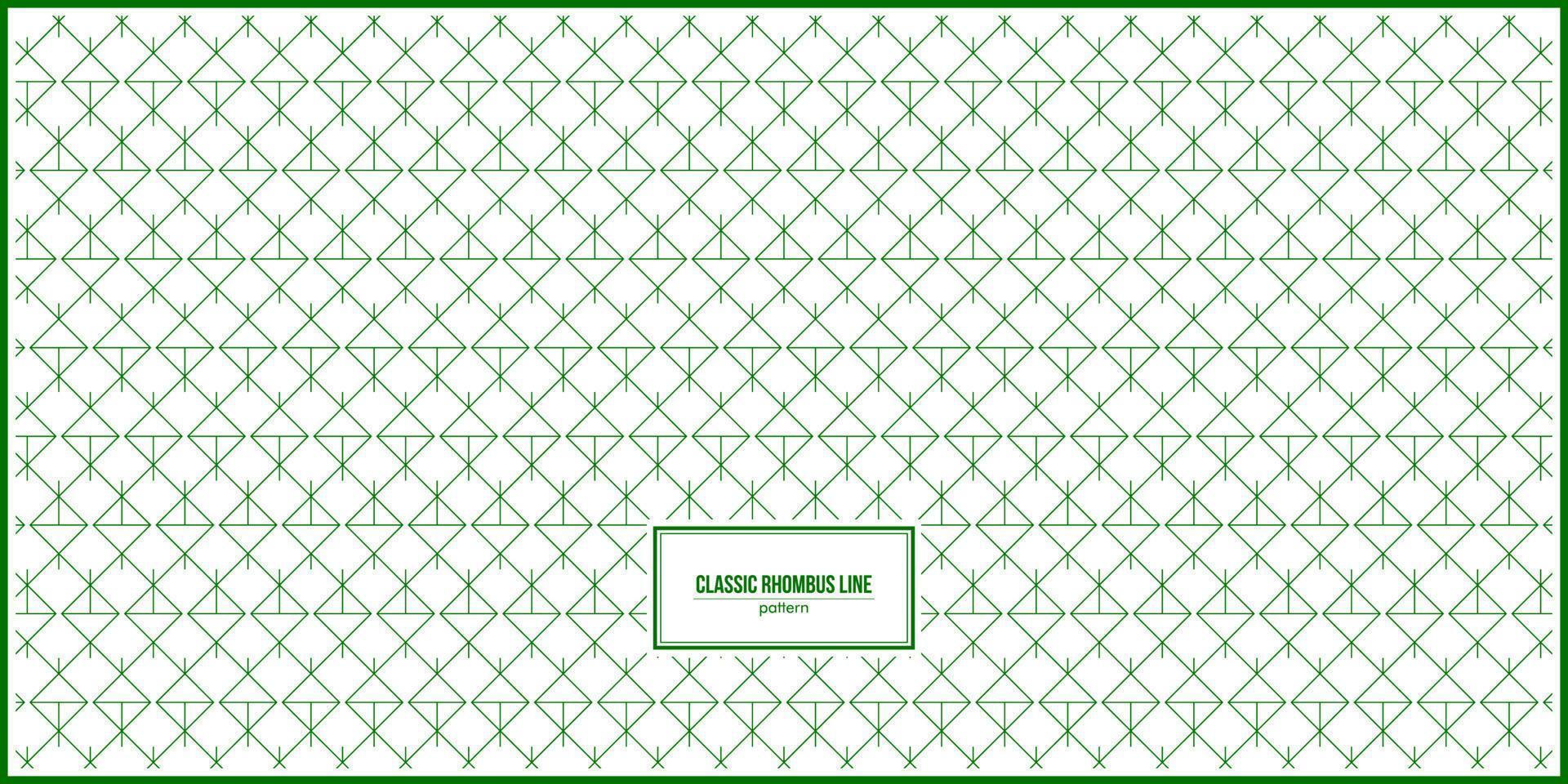 classic green rhombus line pattern vector