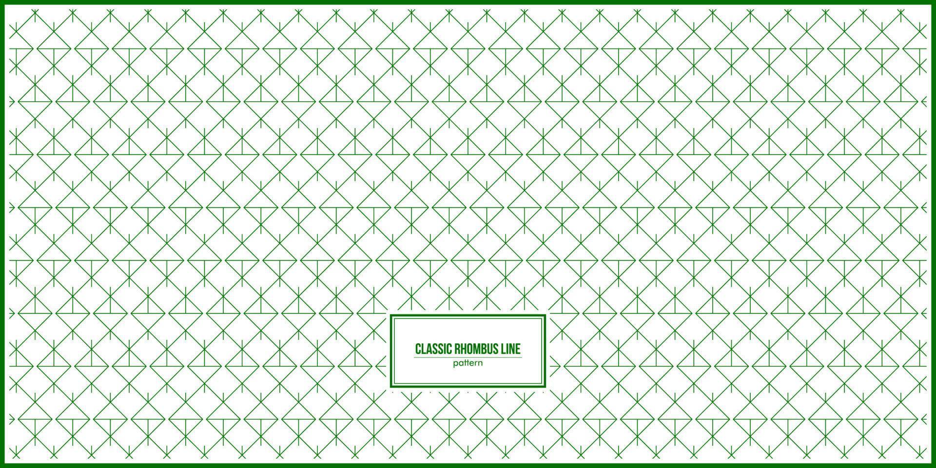 classic green rhombus line pattern vector