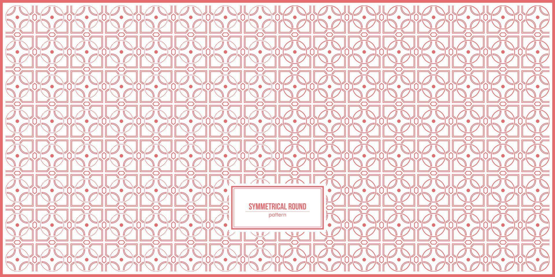 red pastel symmetrical round pattern vector