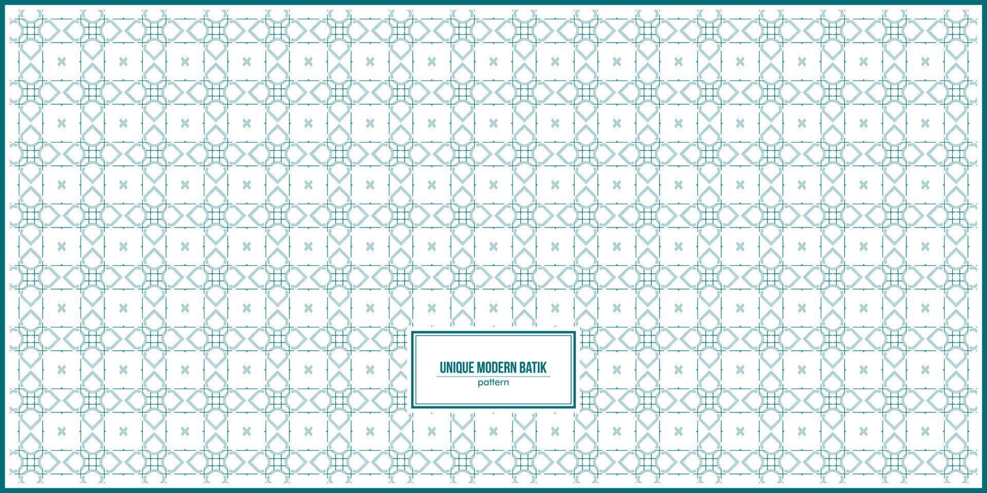 unique modern batik pattern with turquoise line color vector