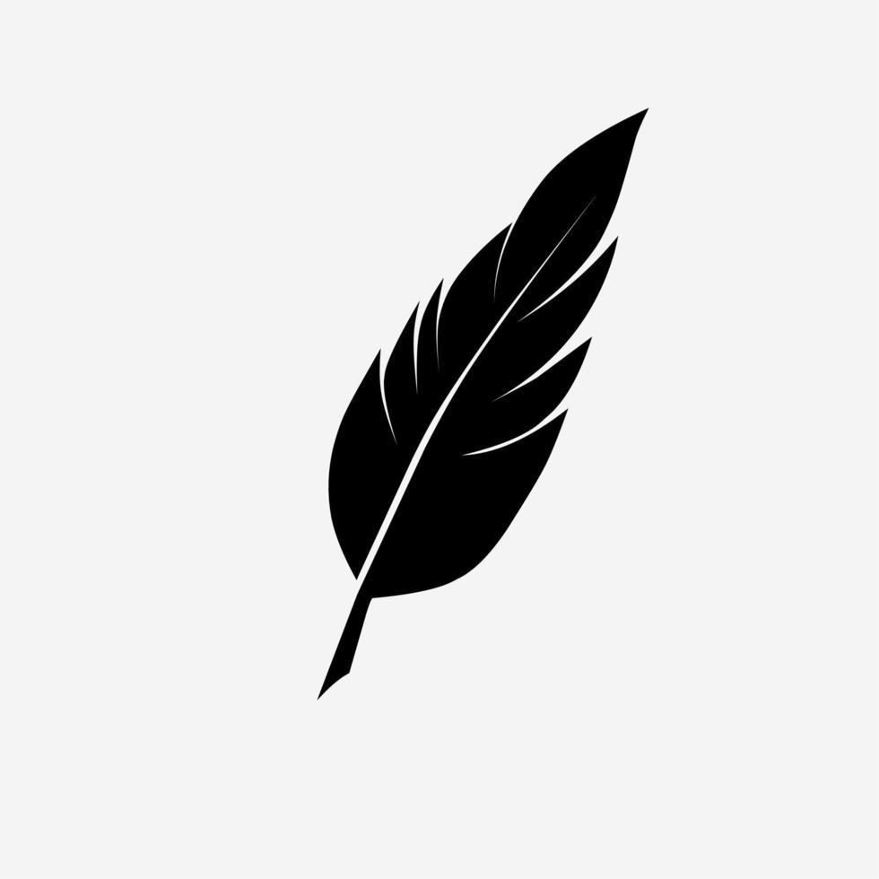 black feather icon vector illustration