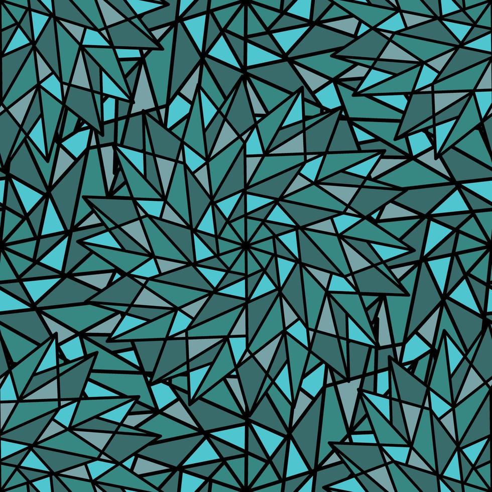ABSTRACT TURQUOISE VECTOR SEAMLESS BACKGROUND WITH COMPLEX GEOMETRIC STARS IN THE FORM OF A KALEIDOSCOPE