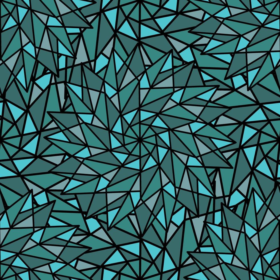 ABSTRACT TURQUOISE VECTOR SEAMLESS BACKGROUND WITH COMPLEX GEOMETRIC STARS IN THE FORM OF A KALEIDOSCOPE