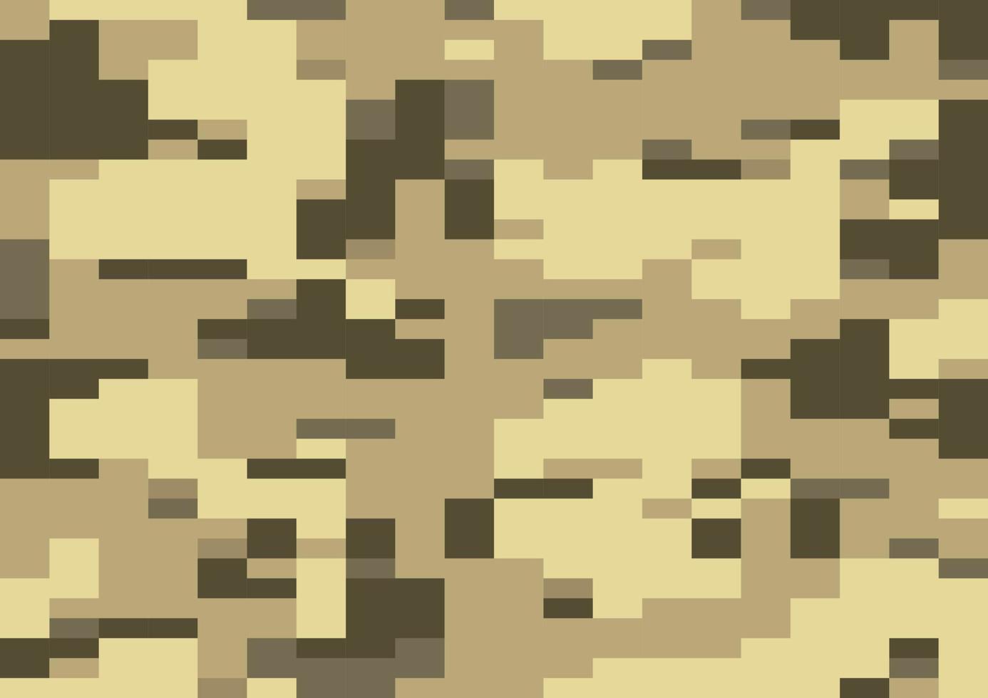 desierto arena digi camo vector, patrón sin costuras. camuflaje moderno de píxeles de 8 bits a escala múltiple en tonos amarillo claro, sepia y marrón. diseño digital. vector