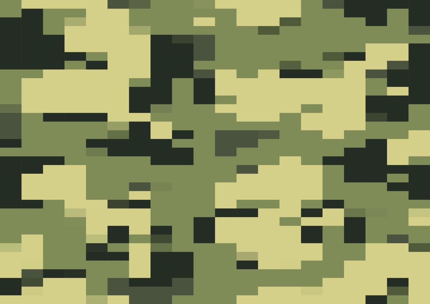 Green digi camo vector, seamless pattern. Multi-scale modern 8bit pixel camouflage in olive, green and jungle tones. Digicamo design. vector