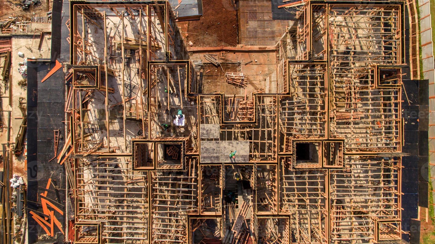 vista aérea de un sitio de construcción foto