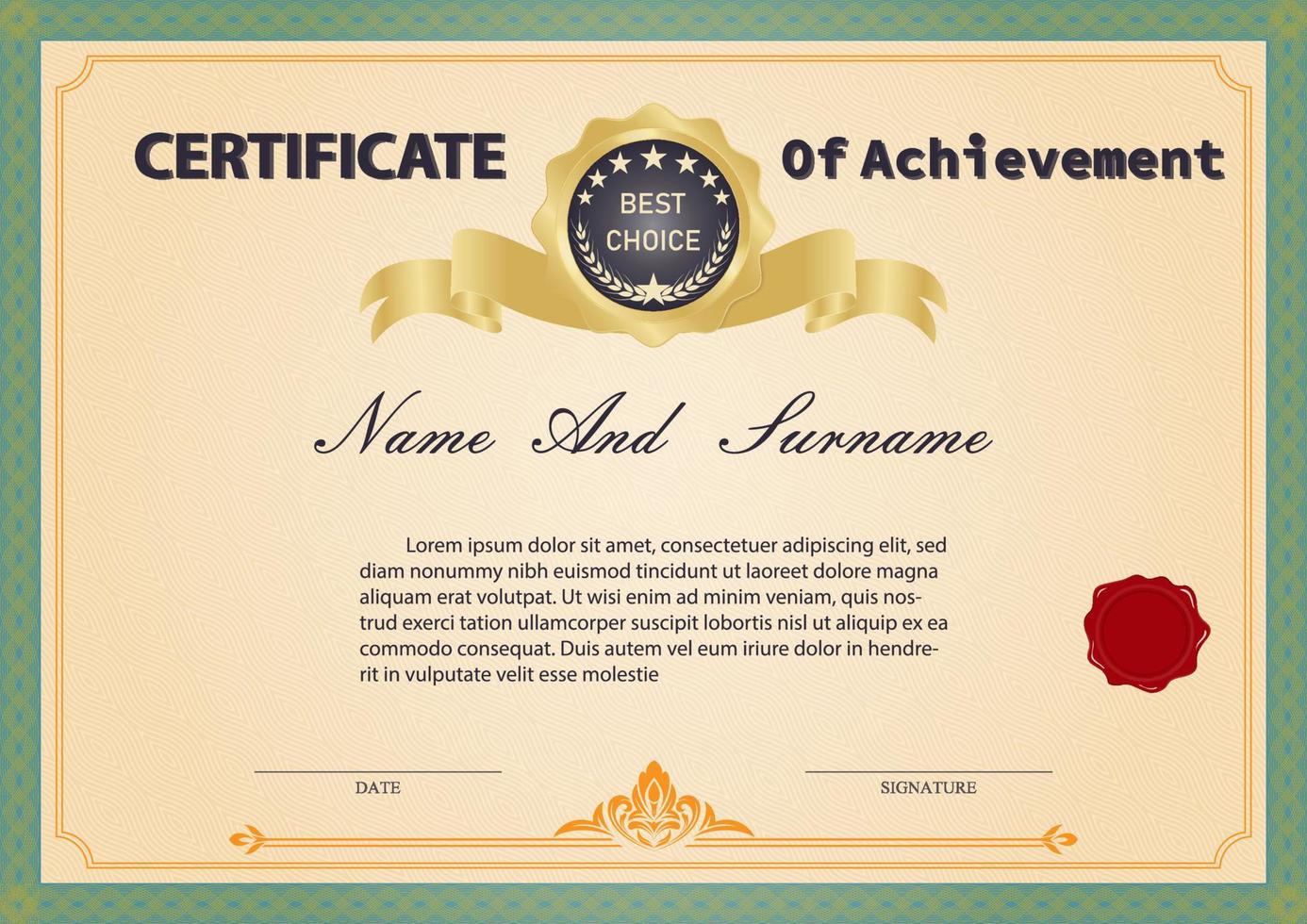 vector vintage certificado