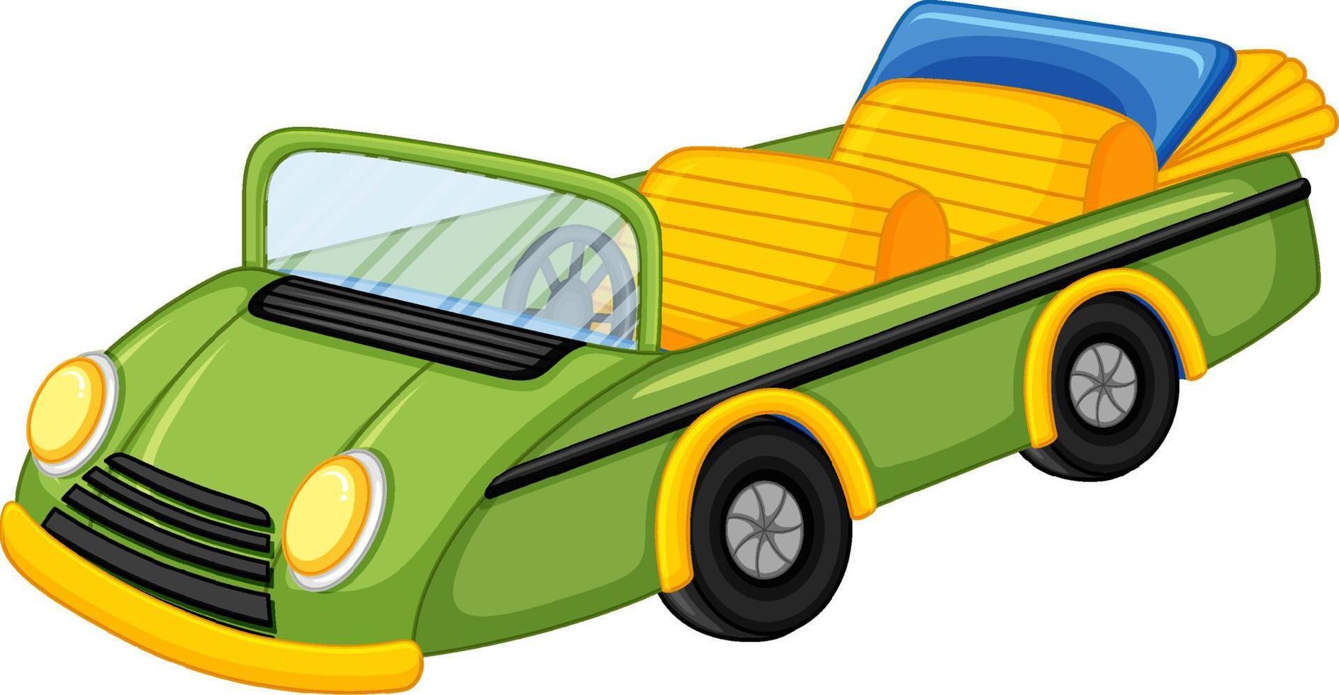 Green vintage convertible car in cartoon style vector