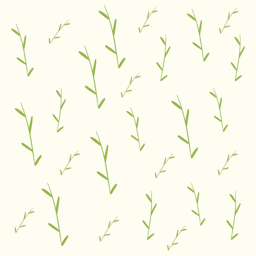 Green Plants and Leafs Seamless Pattern vector