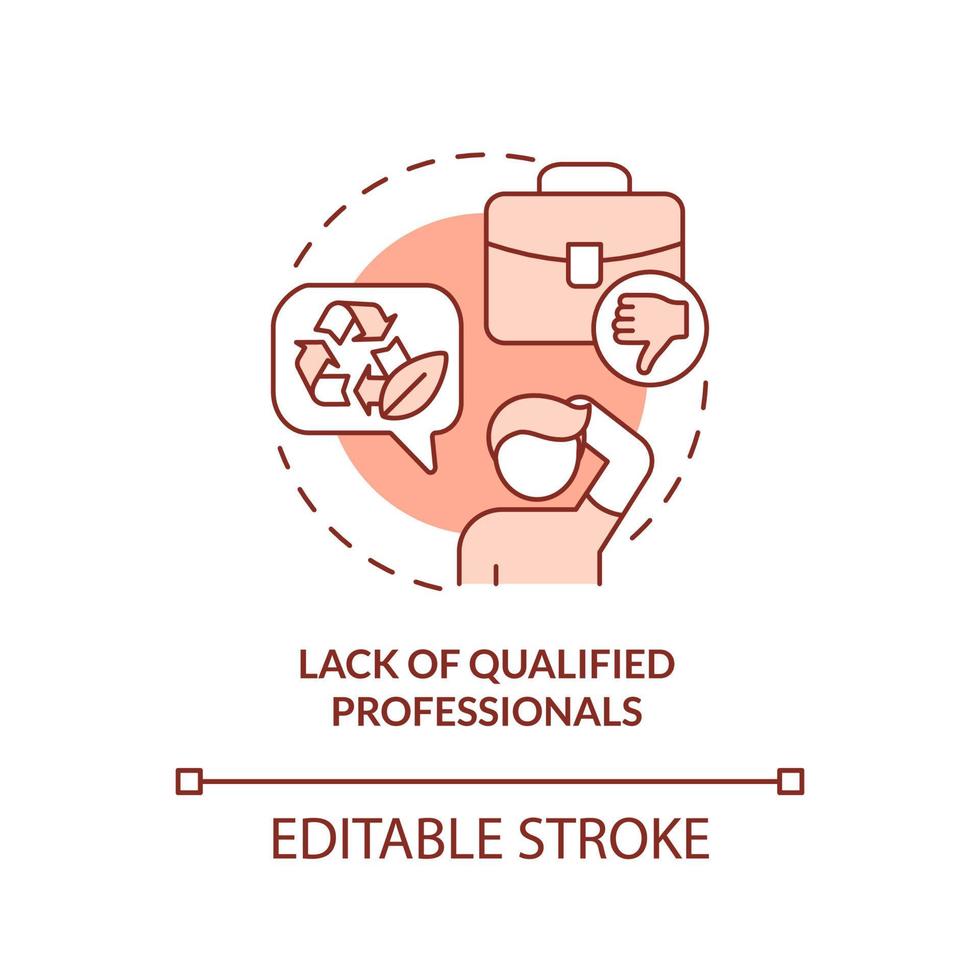 Lack of qualified professionals terracotta concept icon. Shortage of skilled workers abstract idea thin line illustration. Isolated outline drawing. Editable stroke. vector
