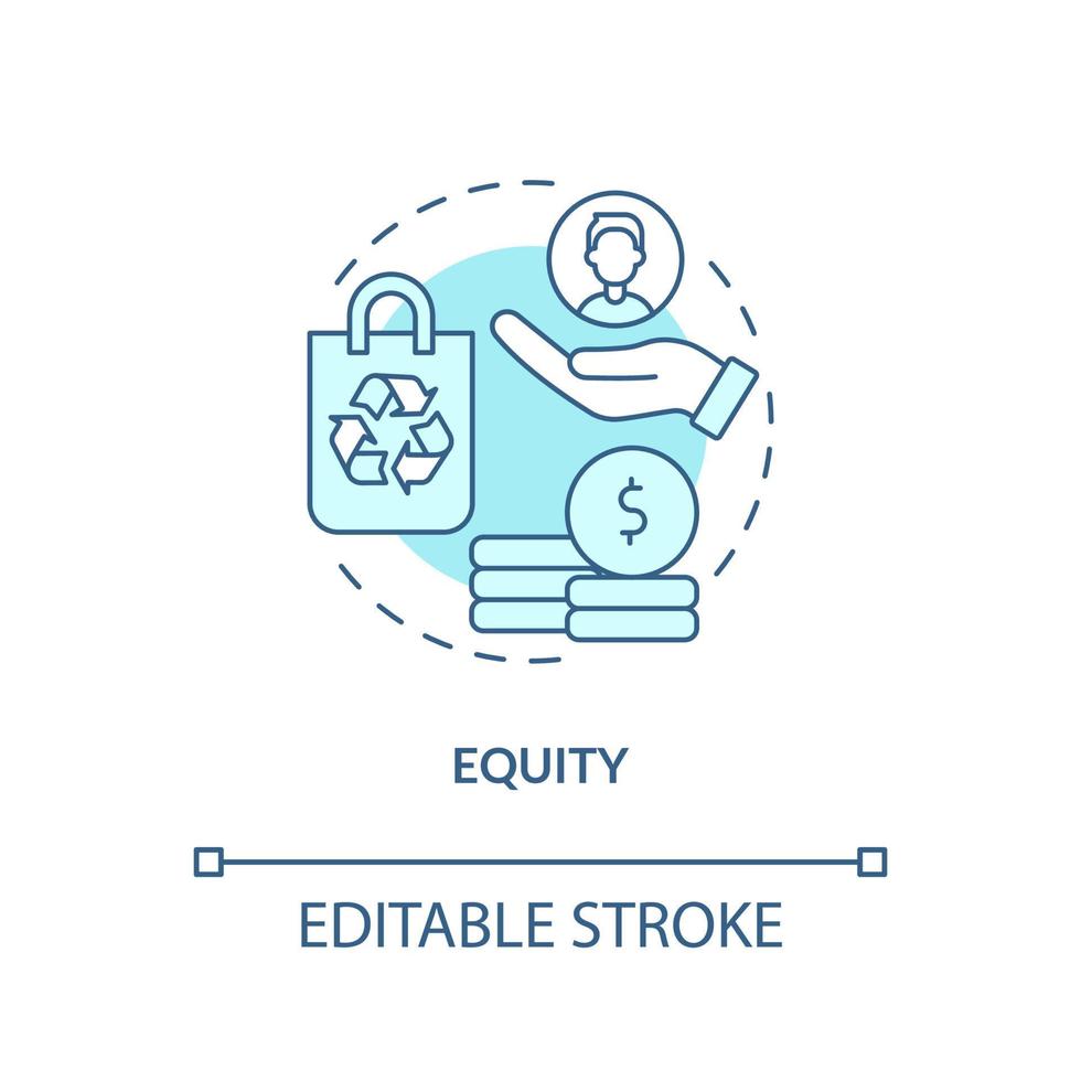 Equity turquoise concept icon. Emergent property abstract idea thin line illustration. Sustainable practices. Isolated outline drawing. Editable stroke. vector