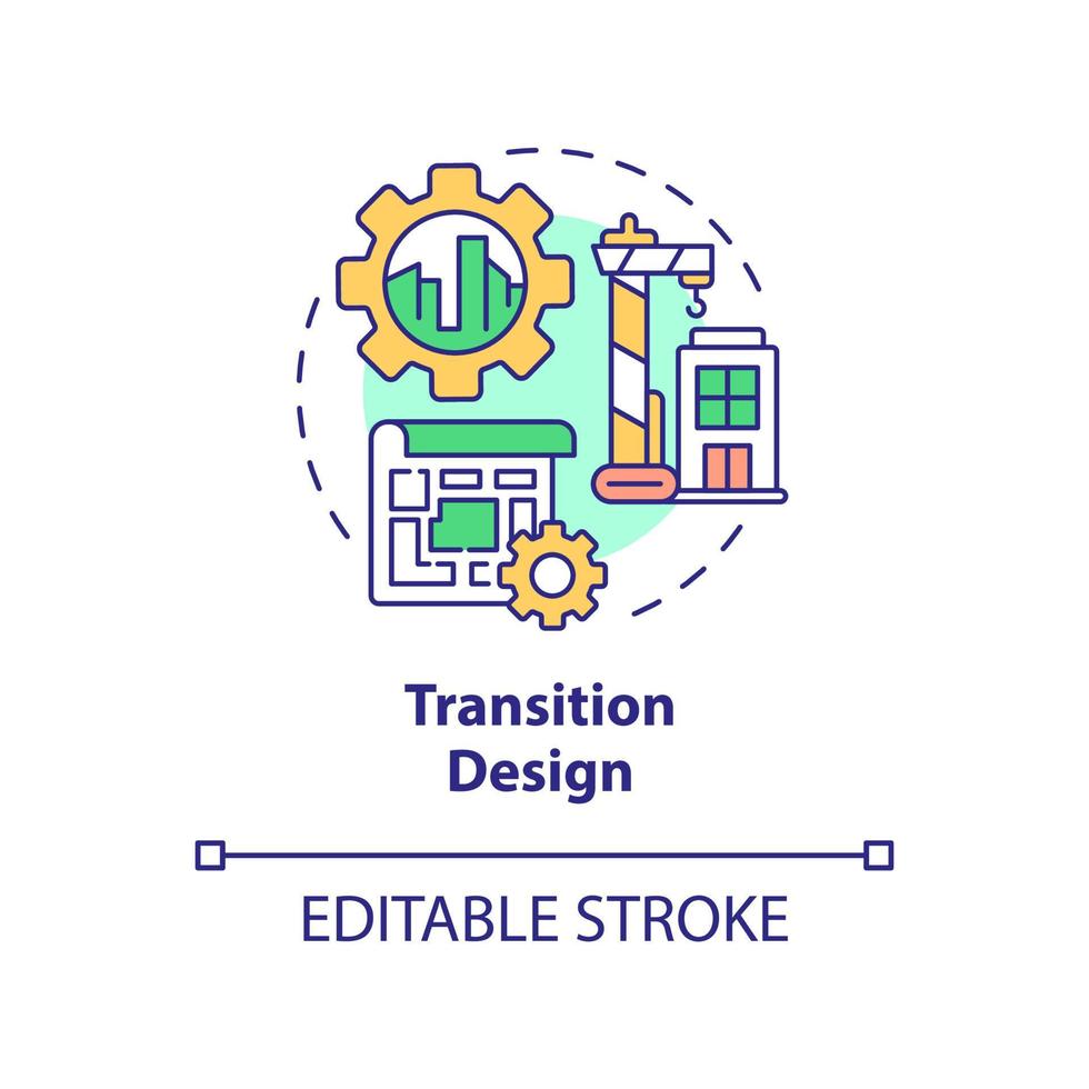 Transition design concept icon. Urban structure regulation principles abstract idea thin line illustration. Isolated outline drawing. Editable stroke. vector