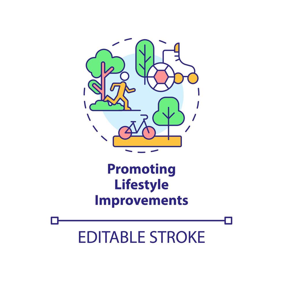 Promoting lifestyle improvements concept icon. Urban comfort ideas abstract idea thin line illustration. Isolated outline drawing. Editable stroke. vector