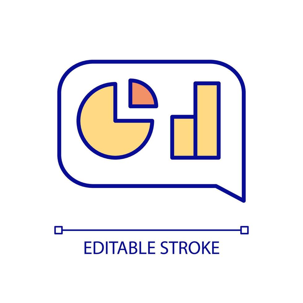 Business process analysis RGB color icon. Discussing company performance. Monitoring organization progress. Isolated vector illustration. Simple filled line drawing. Editable stroke.