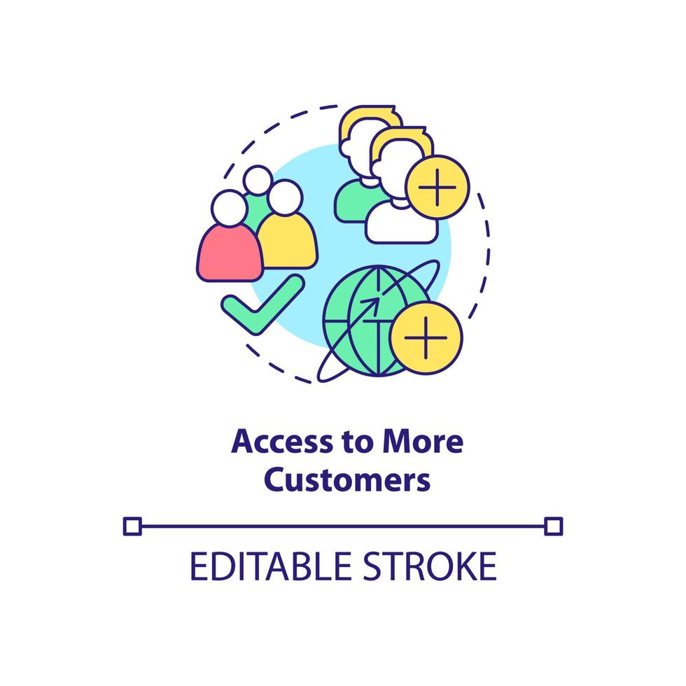 Access to more customers concept icon. Export business advantages abstract idea thin line illustration. Isolated outline drawing. vector