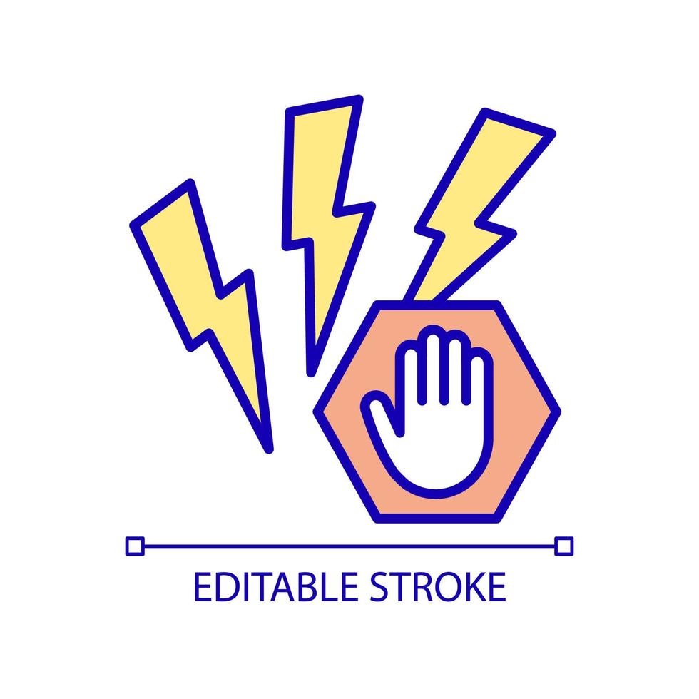Limit stressful situations RGB color icon. Avoid conflicts and negative emotions. Healthy mind tip. Isolated vector illustration. Simple filled line drawing. Editable stroke.