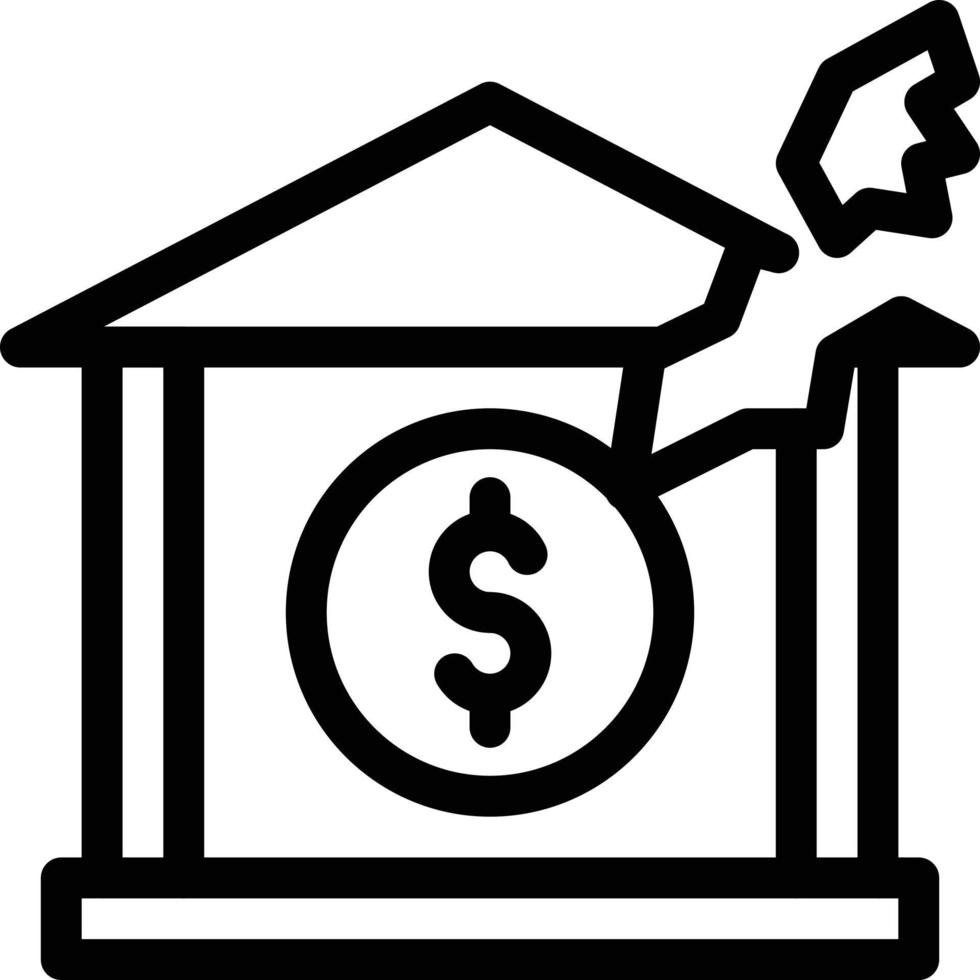 bank damage vector illustration on a background.Premium quality symbols.vector icons for concept and graphic design.