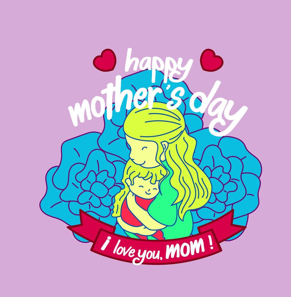 happy mother's day vector illustration