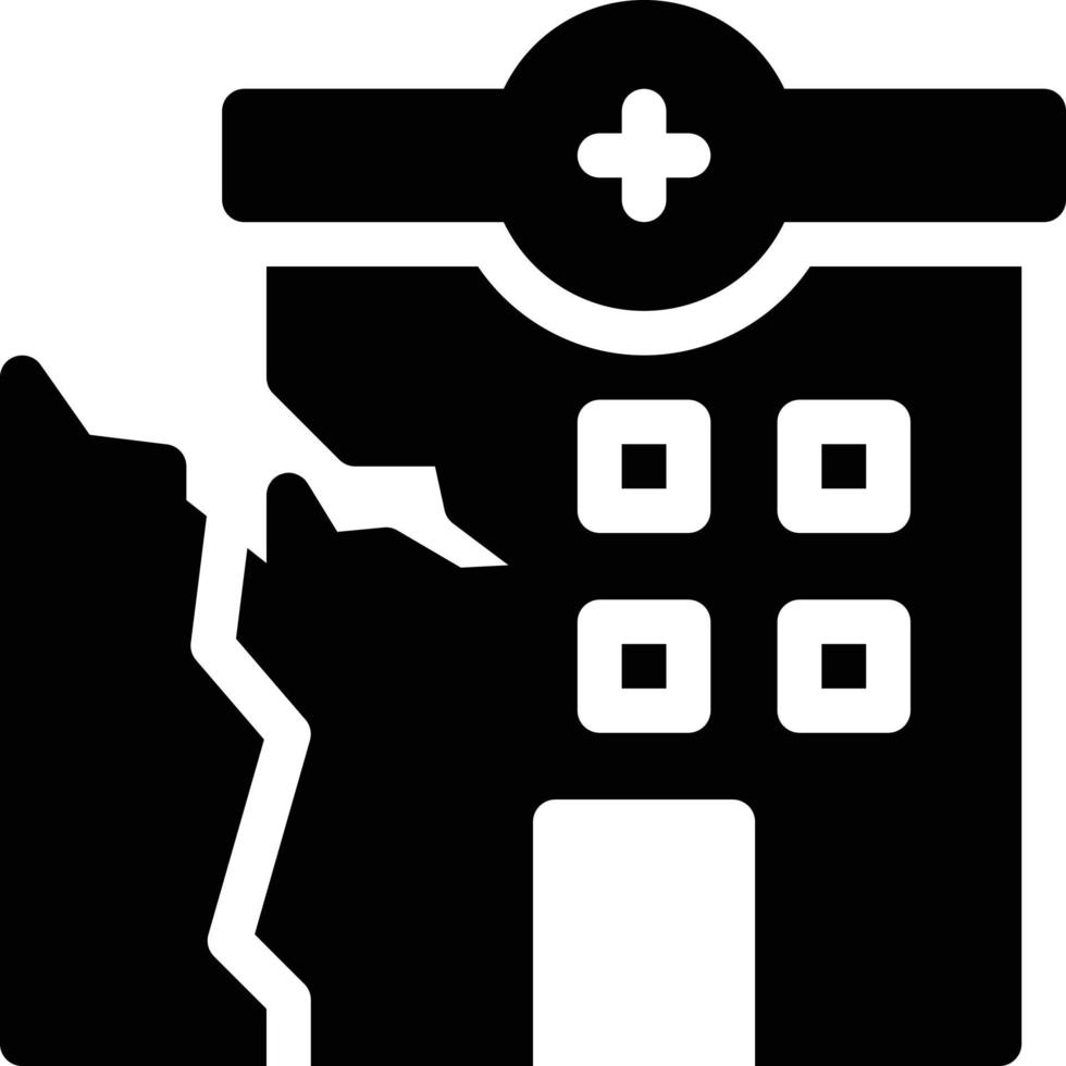 ilustración vectorial del terremoto del hospital en un fondo. símbolos de calidad premium. iconos vectoriales para el concepto y el diseño gráfico. vector