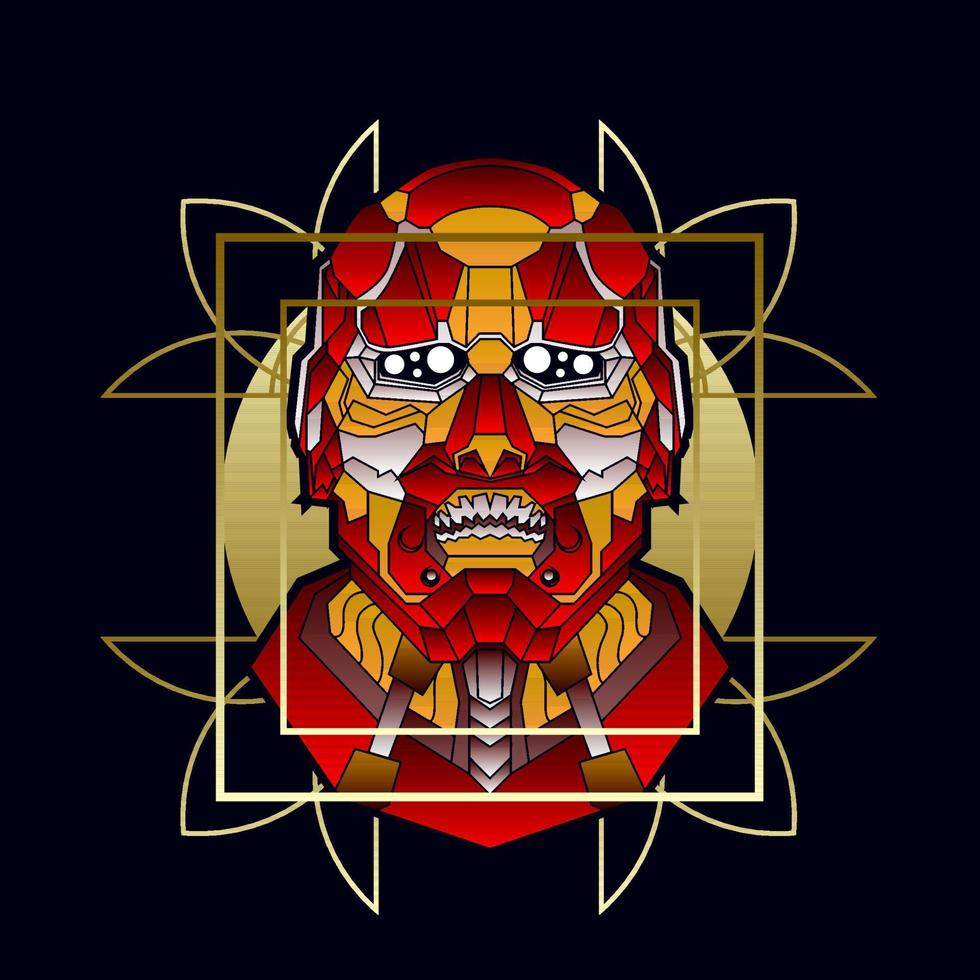 samurai head vector illustration for esport logo