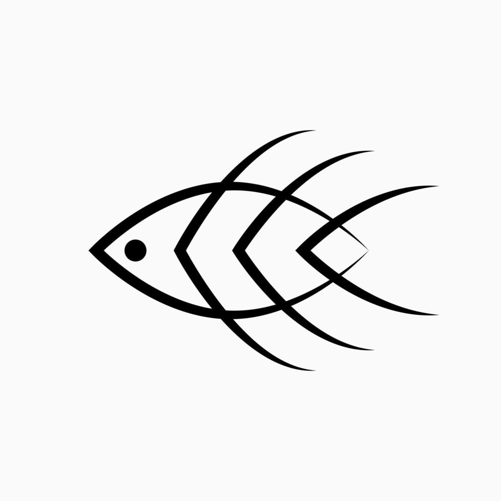fish line icon. black and white. monochrome logo. for logo, icon and symbol vector