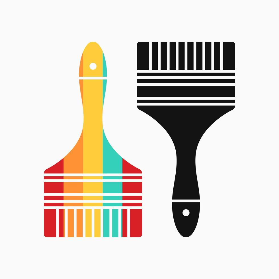 paint brush icon. simple, flat and silhouette style. suitable for icons and logo symbols vector