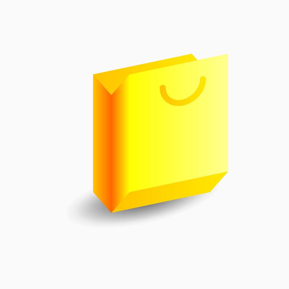 icono 3d de la bolsa de oro. para logotipo, icono, símbolo y signo. como la tienda en línea o el logotipo de la tienda vector